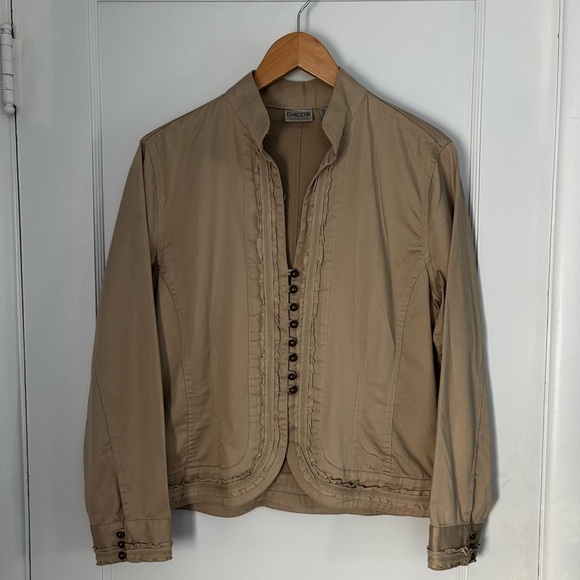Chico's Jackets & Blazers - Chico’s | Military Style Khaki Jacket | Size 1